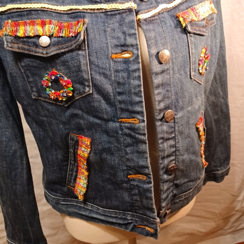 Custom decorated denim jacket